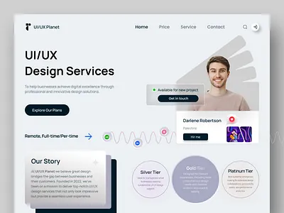 UI/UX Planet - Designer Website creative design designer freelance freelancer home page interface landing page product service startup ui ux web web designer website website design