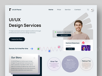 UI/UX Planet - Designer Website creative design designer freelance freelancer home page interface landing page product service startup ui ux web web designer website website design