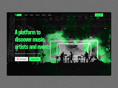 ACME - Hero Design concert design desktop events graphic design hero music news ui uxui