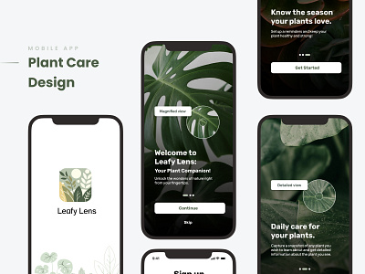 Plant Care Mobile App Design design mobile app plant app prototyping ui ux ux research wireframing
