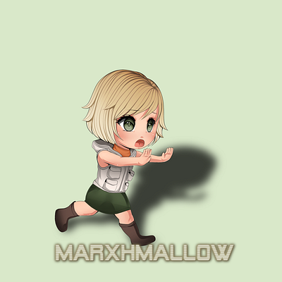 Cheryl Mason Chibi Runner anime girl cheryl mason chibi illustration kawaii horror silent hill twitch streamer