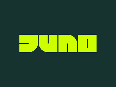Juno bold brand identity branding friendly geometric logo logo design logotype minimal playful simple tech typography wordmark