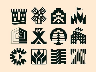 Architecture icons adobe architecture brewery building castle citadel factory home hops house housing icon keep logo mexico neighborhood symbol temple wheat windmill