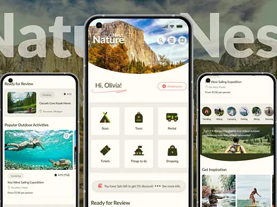 NatureNest - Outdoor Recreation App - information architect outdoor app prototyping user research user testing wireframing