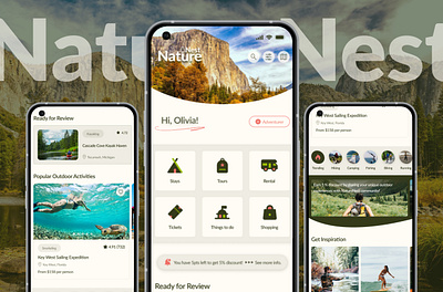 NatureNest - Outdoor Recreation App - information architect outdoor app prototyping user research user testing wireframing