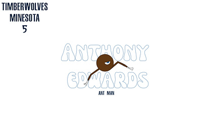 Ant man 5 ant man anthony edwards design illustration minesota timberwolves ui vector