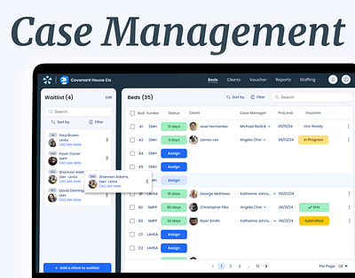 Case Management System - Better Angels - case management system desktop interface information architecture prototyping ui ux visual design wireframing