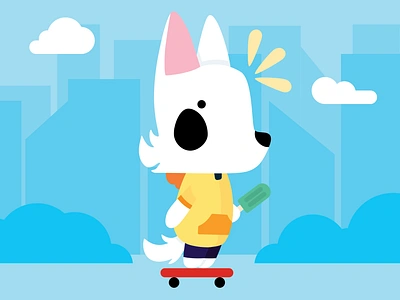 Cody Coyote character city coyote illustration popsicle vector