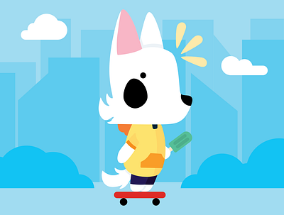Cody Coyote character city coyote illustration popsicle vector