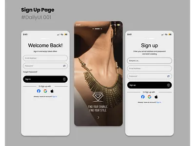 #DailyUI - #001 - Sign up, Sign in Page 001 dailyui ui ux