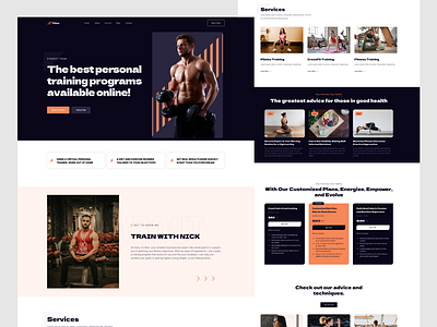 Fitno- Fitness Website crossfit exercise fitness gym health training uiux web design website workout