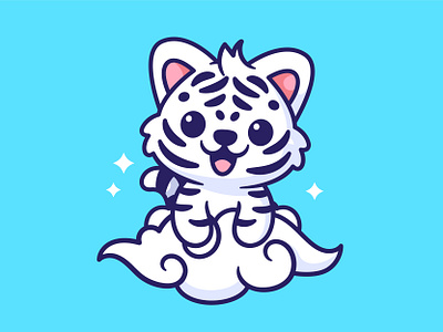 White Tiger 🐯 adorable animal cat character cute illustration simple tiger tiger roar vector white tiger zoo