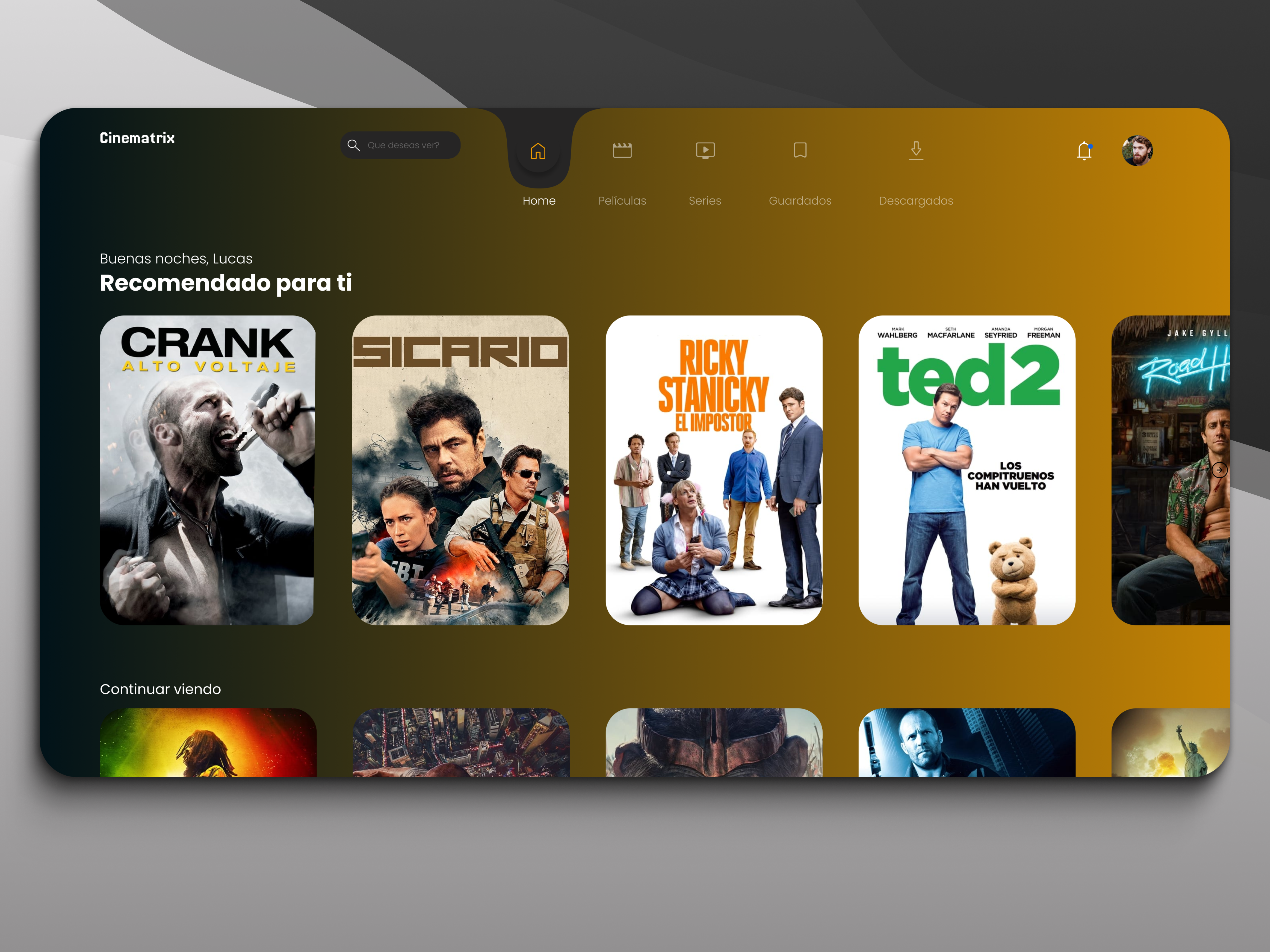 Movies and series desktop application animation branding design desktop interaction movies peliculas series ui