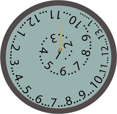 Flat clock showing continuous time adobe illustrator clock illustration continuous time flat illustration