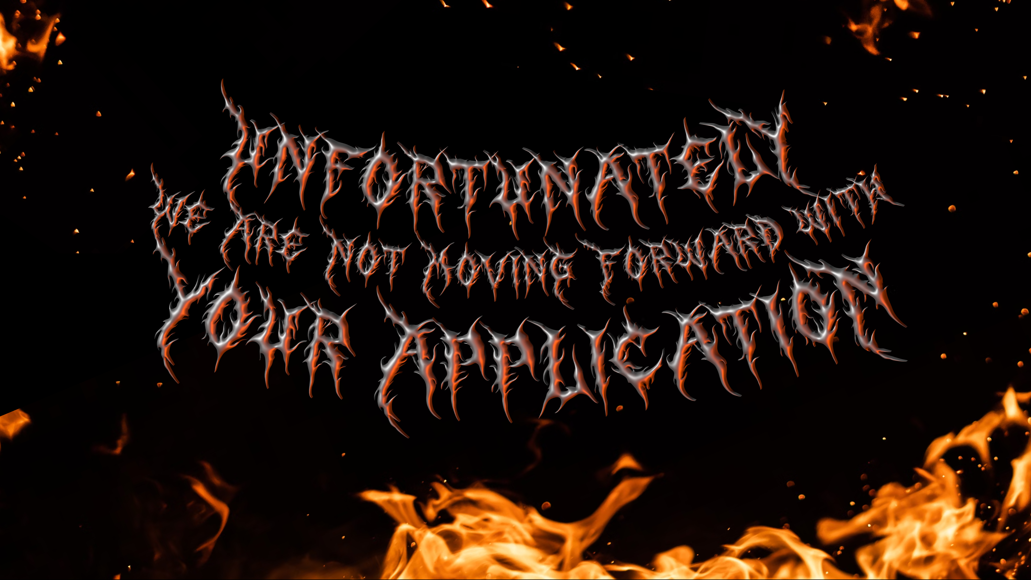 thank you for your interest application chrome editorial illustration flames freelance illustrator grunge heavy metal illustration illustrator inflate jobs metal rock and roll spiky steel type typography vibes