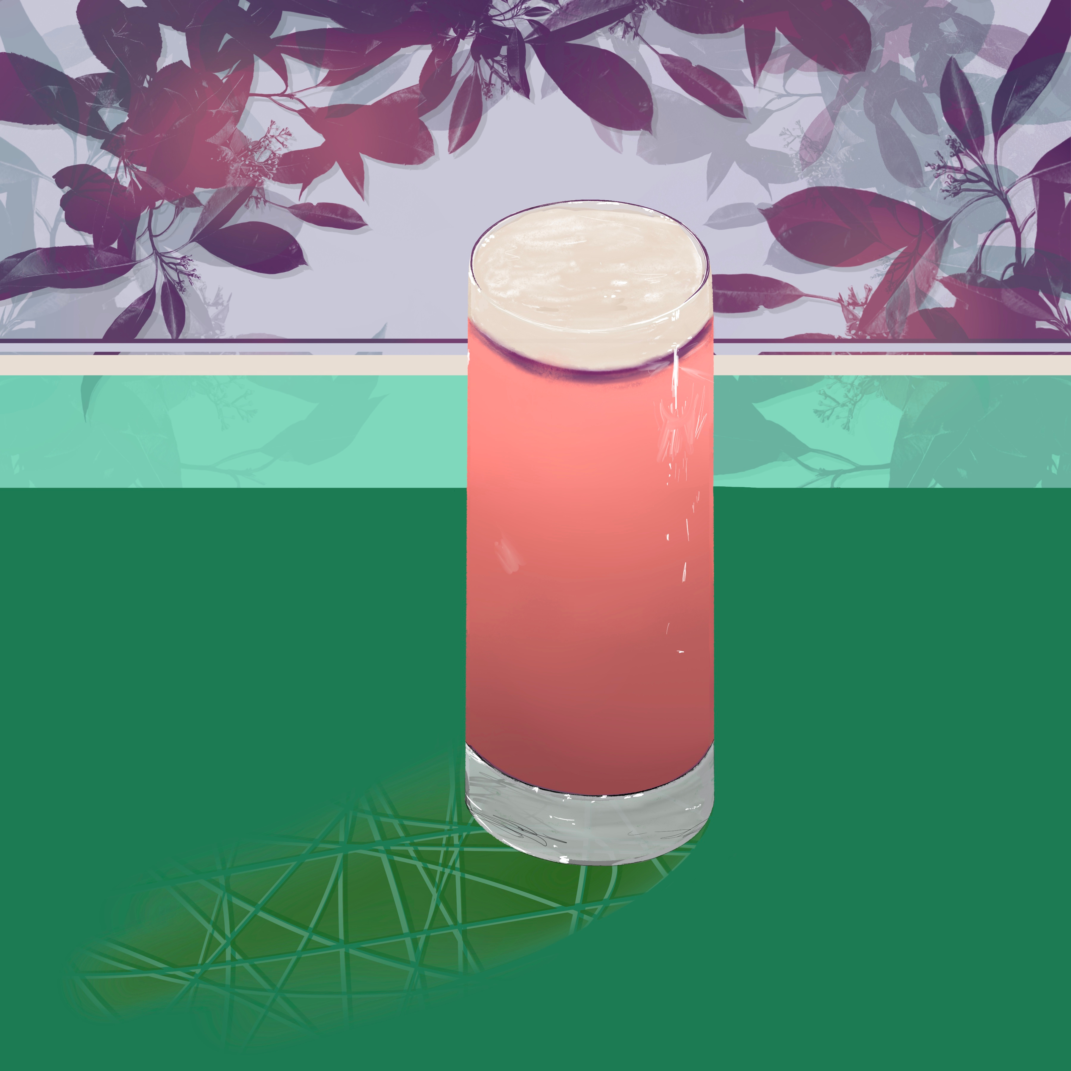 Elks Club Fizz color design glass illustration procreate