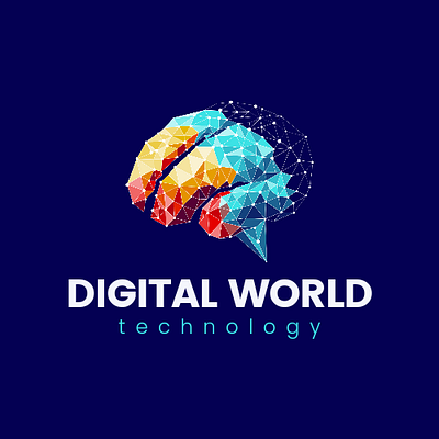 Digital world branding graphic design logo