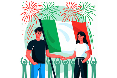 Festa Della Italy Republic Day Illustration background celebration concert culture day event fireworks flag illustration independence italian italy national parade patriot people pride republic vector