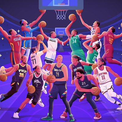 NBA Playoffs animation basketball color design illustration nba playoffs sports vector