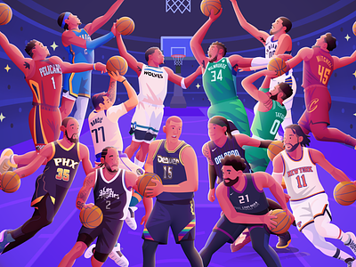 NBA Playoffs animation basketball color design illustration nba playoffs sports vector