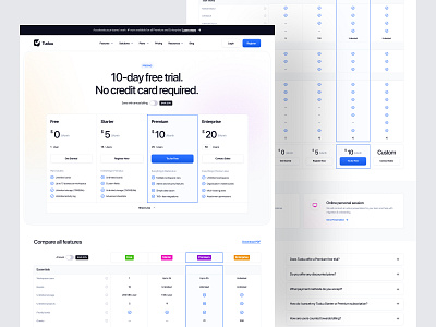 Tuduu - Pricing Page feature comparison inner page pricing pricing page pricing plan pricing section pricing table product design productivity project management saas saas product saas website task management to do ui ux web design web pricing website