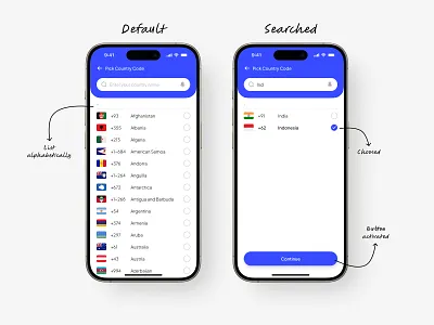 Country Code Dropdown List app clean code country country code daily ui dropdown flag icon list minimalist mobile mobile app mobile design number phone code