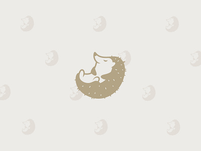 Sleeping Hedgehog Logo affinity designer animal branding brown cute design enjoy graphic design hedgehog illustration logo nature pets porcupine sleep small thorns tiny vector wild