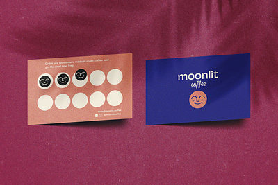 Coffee stamp card for Moonlit Coffee branding graphic design logo