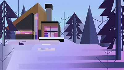 Snowy Chalet: Digital Illustration adobe illustrator art illustration vector