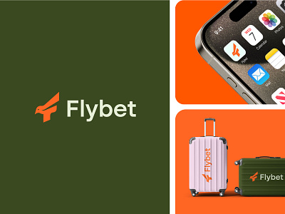 Flybet logo airport branding custom logo f with plane fly icon identity logo logo mark plane