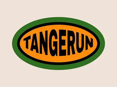 Tangerun Sticker Logo branding design digital green icon illustration indonesia logo minimal orange run running sport sticker type vector