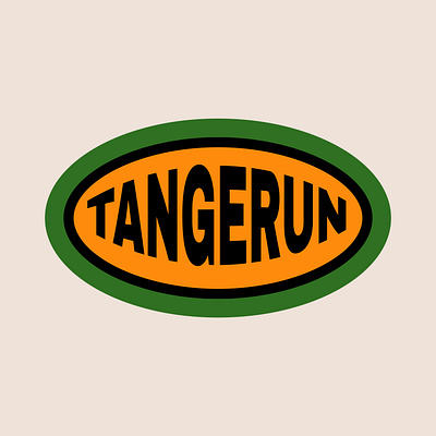 Tangerun Sticker Logo branding design digital green icon illustration indonesia logo minimal orange run running sport sticker type vector