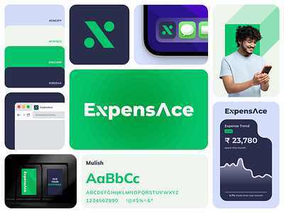 ExpensAce - Ace your expenses app bento bento branding bento grids branding design flat logo minimal trishabh typography ui ui 2024 ux web website
