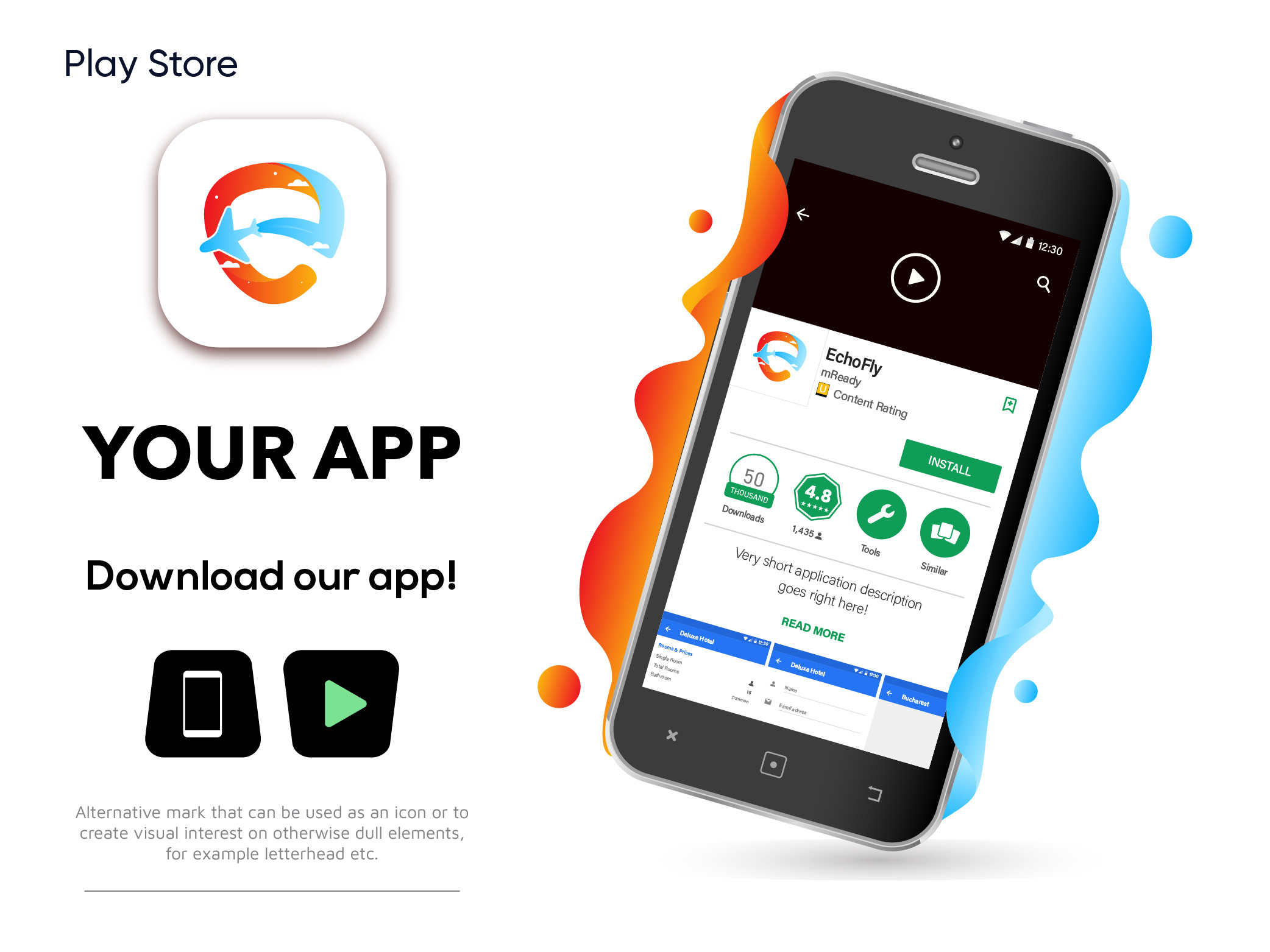 EchoFly Branding Logo Design abstract app app icon app logo brand identity branding business design echo fly echofly illustration logo modern tech logo