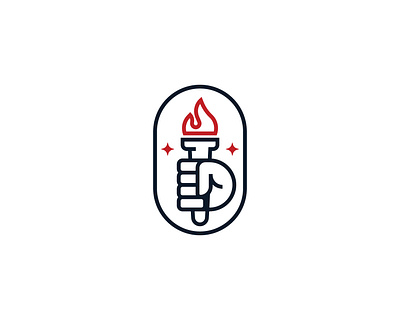 Torch In Hand Logo sport torch logo