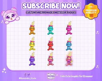 🌈Colorful Scrump Badges or Sub Badges🌈 animation badges branding concept art design digital art graphic design illustration motion graphics open commission royalty badges streamer sub badges twitch emotes