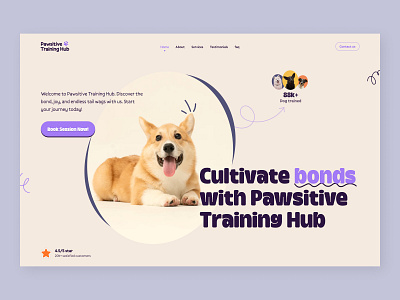 Pawsite - Website for dog trainer animal dogs dogtrainer hero landingpage landingpagedesign minimal modern paw pet petcare pets petshop petstore pettraining webdesign website