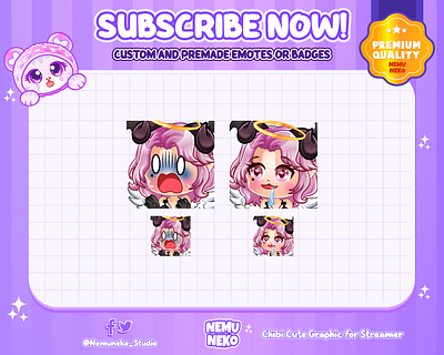 🤤Custom Chibi Girl Emotes😱 2d animation branding chibi emotes concept art custom design cute emotes design digital illustration discord graphic design illustration kick motion graphics open commission original character streamer twitch emotes youtube