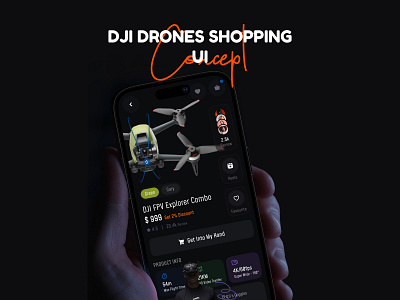 DJI Drones Shopping UI Concept 3d adobe photoshop animation app branding design figma graphic design illustration logo prototype ui ux