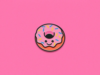 Doughnut pin doughnut enamel pin food icons illustration illustrator the creative pain vector