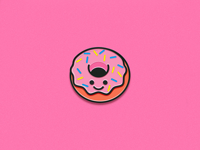 Doughnut pin doughnut enamel pin food icons illustration illustrator the creative pain vector