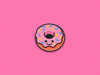 Doughnut pin doughnut enamel pin food icons illustration illustrator the creative pain vector