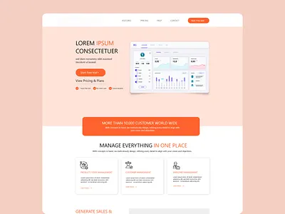 SAAS Landing Page UI Design graphic design landing page saas ui design web design website design