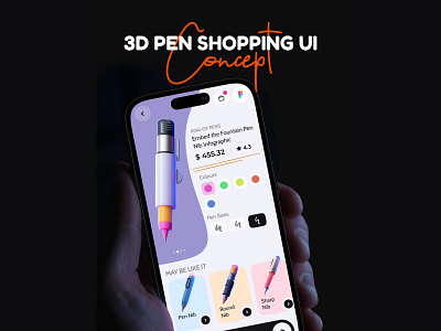 3D Pen Shopping UI Concept 3d adobe photoshop animation app branding design graphic design illustration logo motion graphics ui