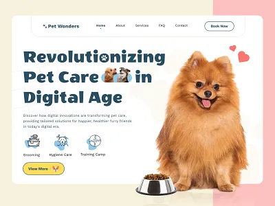 Pet Wonders branding design graphic design hero banner illustration landing page logo pet typography ui ux vector web website