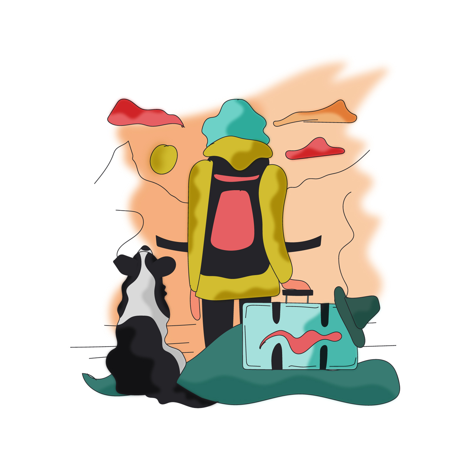 Travel Illustration flat graphic design illustration journey travel urban vector