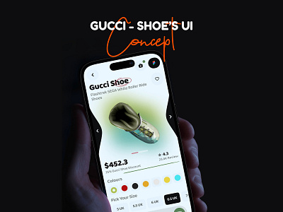 Gucci Shoes UI Design Concept 3d adobe photoshop animation app bechance branding design dribble figma graphic design illustration logo motion graphics prototype ui youtube