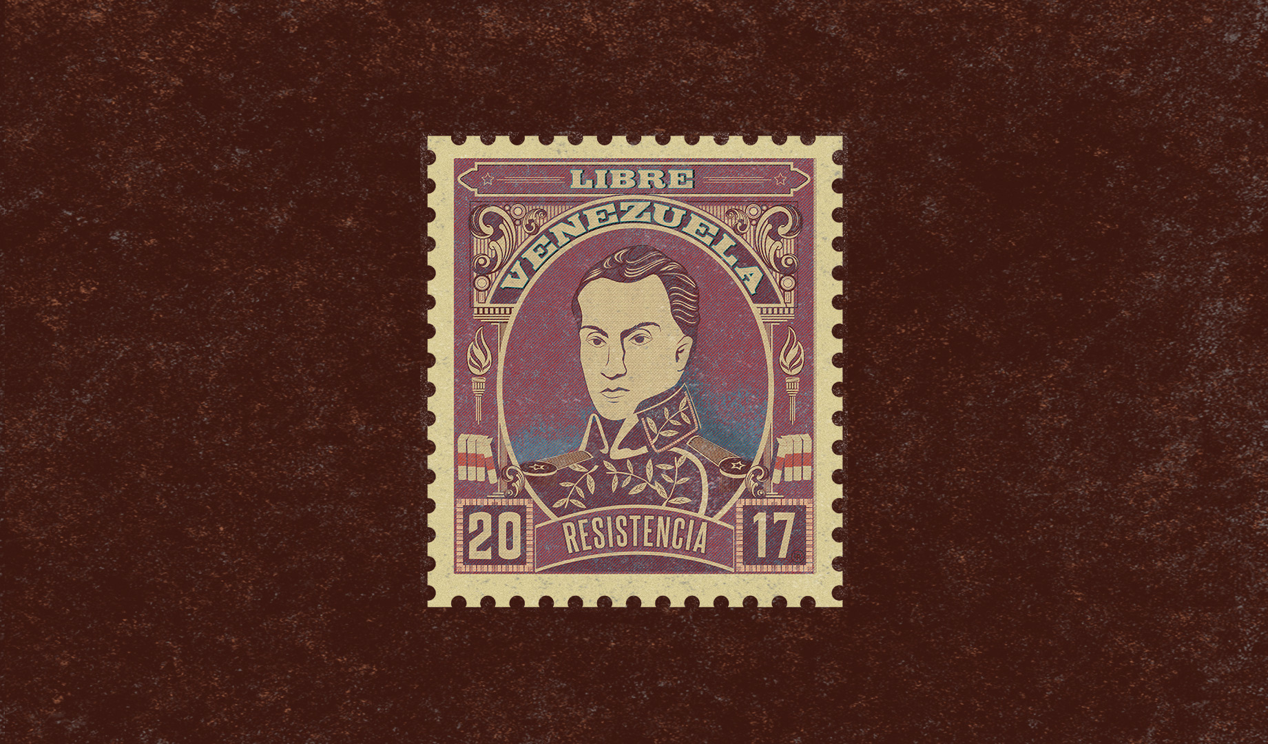 Simon Bolìvar Stamp 2017 graphic design illustartion venezuela