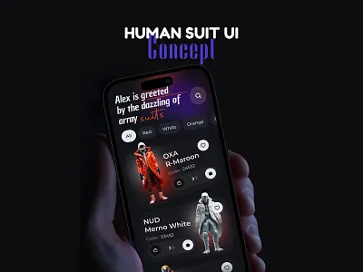 Human Suit UI Design Concept 3d adobe photoshop animation app behance branding design dribbble figma graphic design illustration logo motion graphics prototype ui uiux youtube