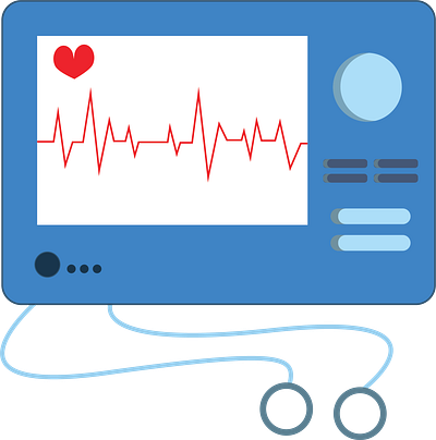 EKG machine flat design adobe illustrator design flat design graphic design illustration medical icon ui vector